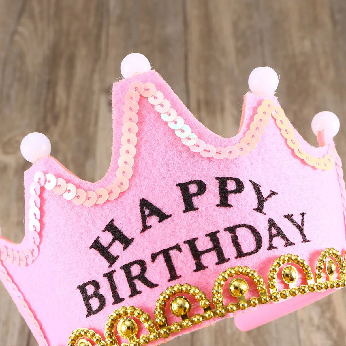 

Glowing Birthday Hat Decorations Hats Crown Children Party Kids LED Make up Baby