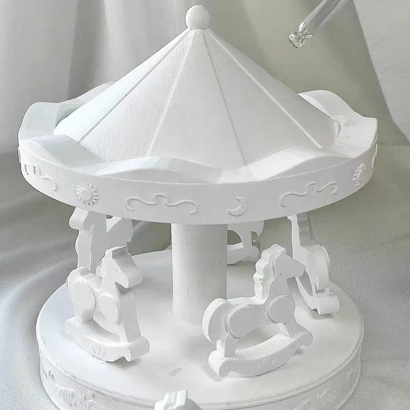 DIY Carousel Silicone Mold Aromatherapy Gypsum Epoxy Resin Diffuser Stone Ornament Handmade Gift Carousel Ornament Desktop Decor