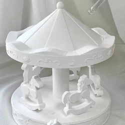 Carousel Silicone Mold Aromatherapy Gypsum Epoxy Diffuser Stone Ornament Handmade Gift Carousel Ornaments Resin Molds
