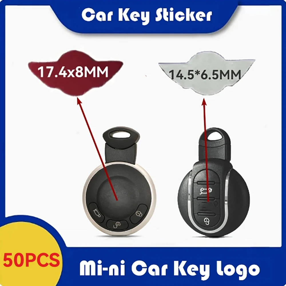 50pcs/Lot Car Key Logo Sticker Emblem for BMW Mini Cooper Remote Car Key Case Countryman Clubman F-Series F55 F56 r56 Year JCW