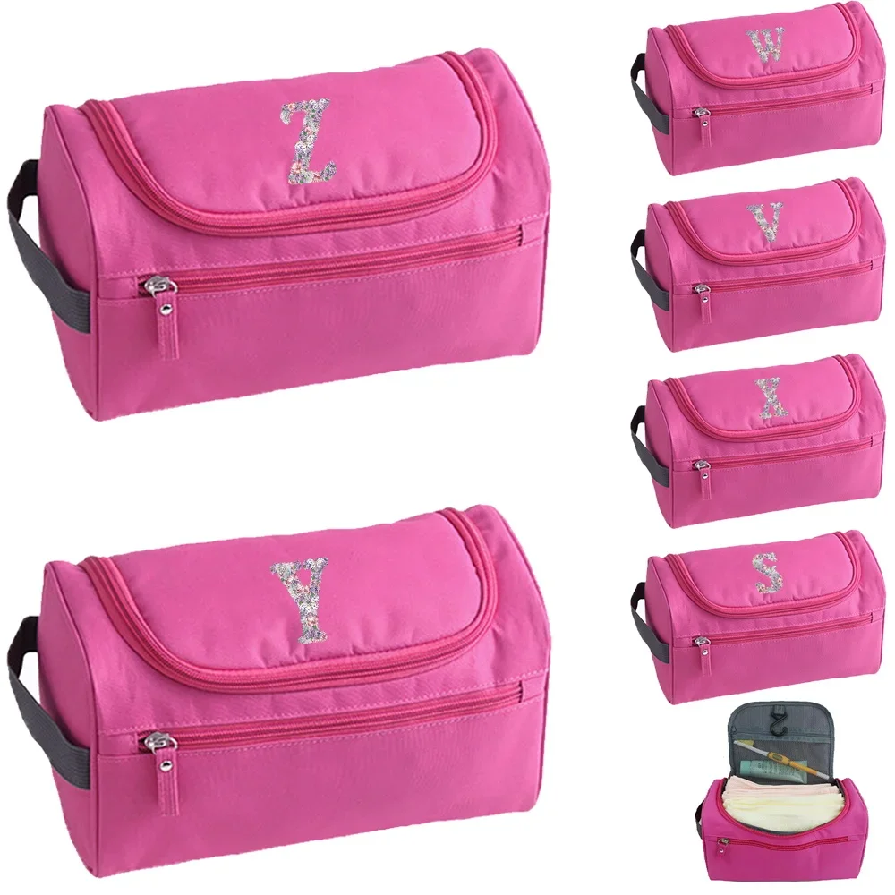 

Portable Travel Toiletries Storage Bag Cosmetic Organizer Women Makeup Bag Flower Series Hanging Waterproof Wash Pouch