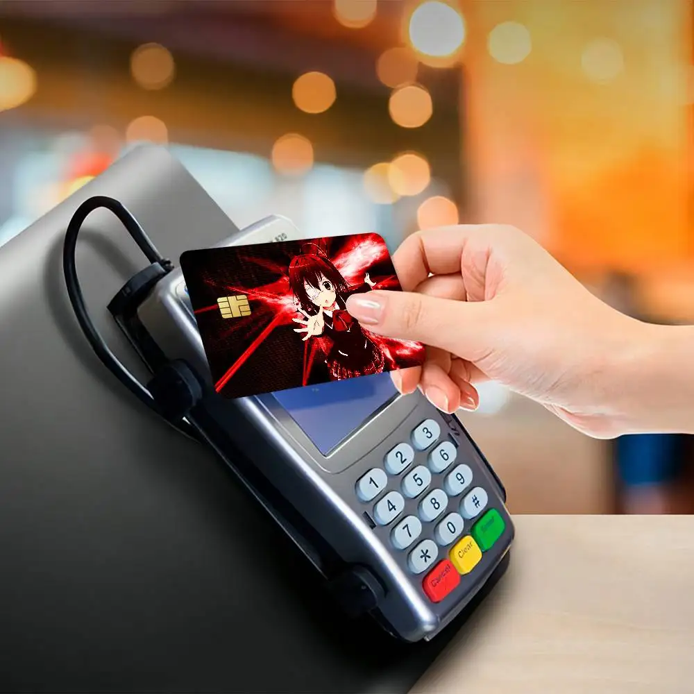 Cute Rikka Takanashi Card Stickers Waterproof Film Skin Cover 4PCS Credit Card Stickers Debit Front Decoration Commuter Pass