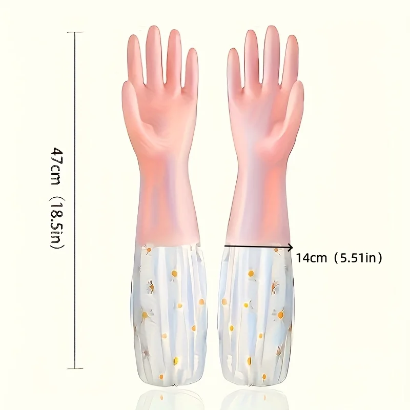 Waterproof Housework Cleaning Gloves Kitchen Cleaning Latex Household Dishwashing Laundry Gloves Wear Resistant Rubber Gloves