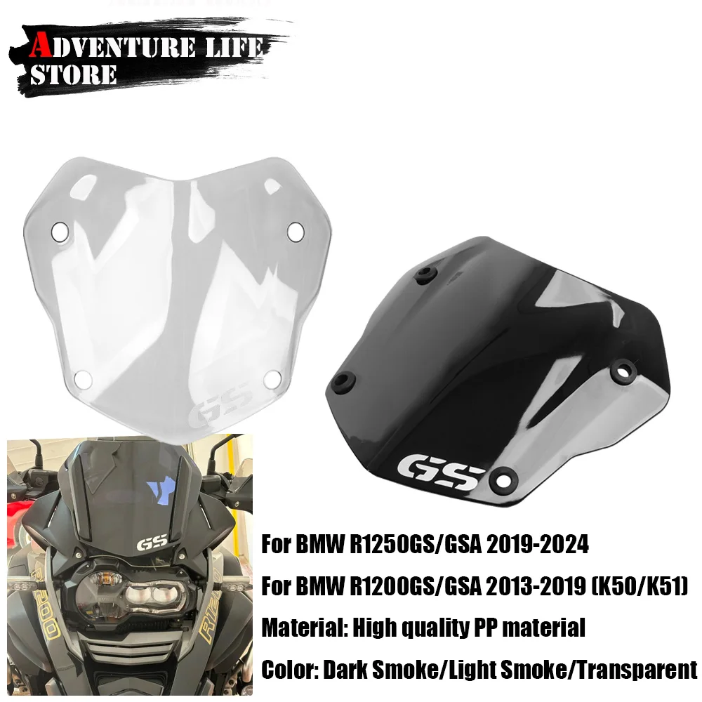 

For BMW R1200GS K50 K51 R1250GS ADV Adventure Motorcycle Wind Shield Screen Deflector Short Windscreen Sport Windshield GS1250