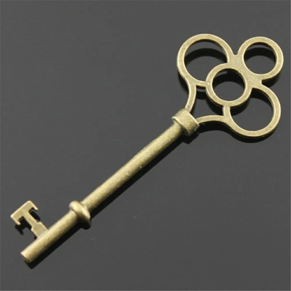 2pcs Charm Retro Key Vintage Big Key Charms Pendant For Jewelry Making Antique Bronze Color Key Charms 74mm