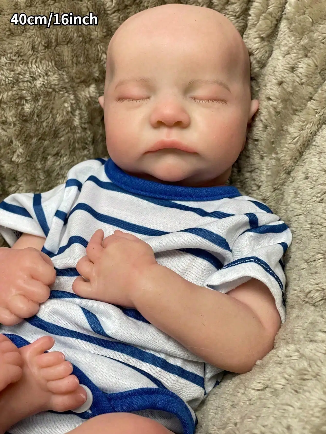 16 Inch Levi Silicone Boy Handmade Lifelike Newborn Baby Doll For Children Birthday Gifts Handmade Newborn Doll