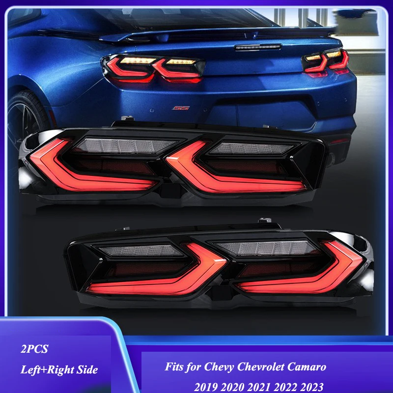 LED Rear Tail Lamps for Chevrolet Camaro 6th Gen Facelift 2019-2023 1SS 2SS 2LT 1LT 2LS ZL1 w/Sequential Red Tail Light Assembly