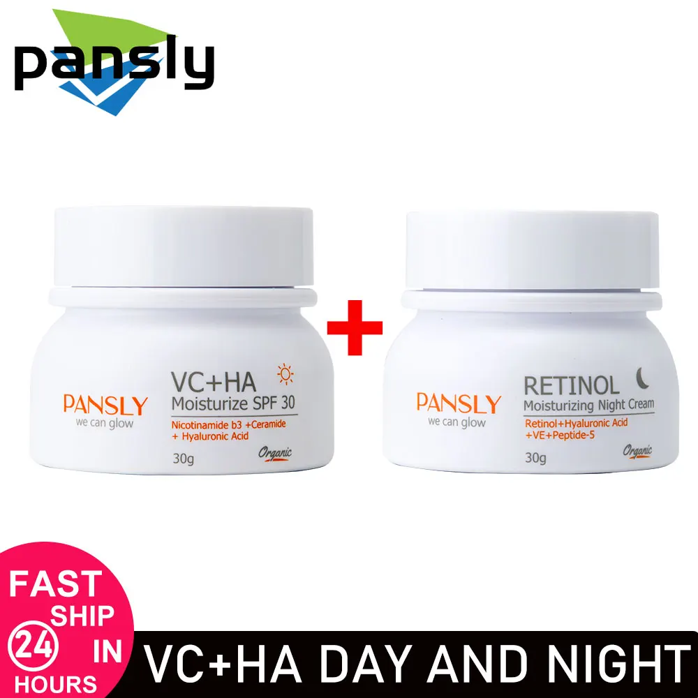 SkIN CARE SET RETINOL COLLAGEN DAY AND NIGHT VITAMINA·B·C·E WITH 7% HYALURONIC ACID MOISTURIZING ·NOURISHING·HYDRATING