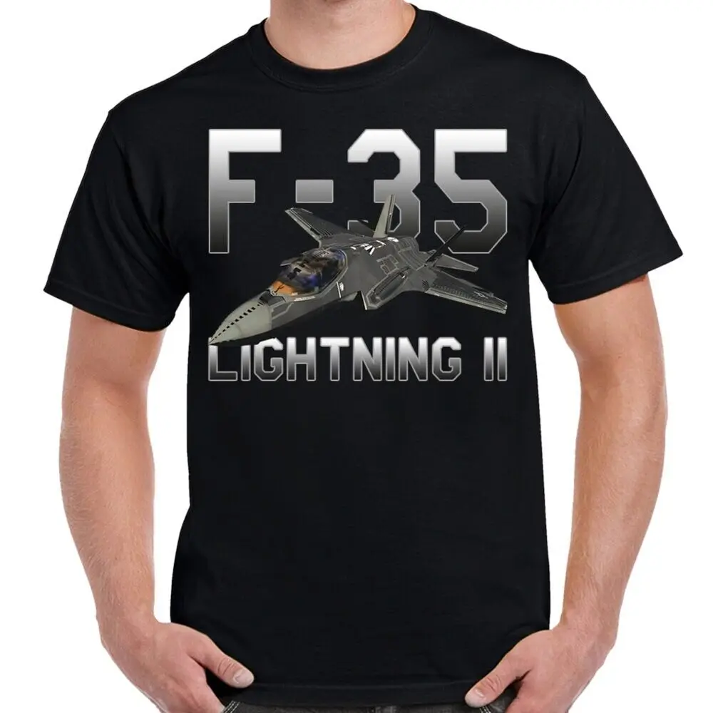 US Air Force F-35 Lightning II Stealth Aircraft T-Shirt Short Sleeve Casual 100% Cotton O-Neck Summer Mens T-shirt Size S-3XL