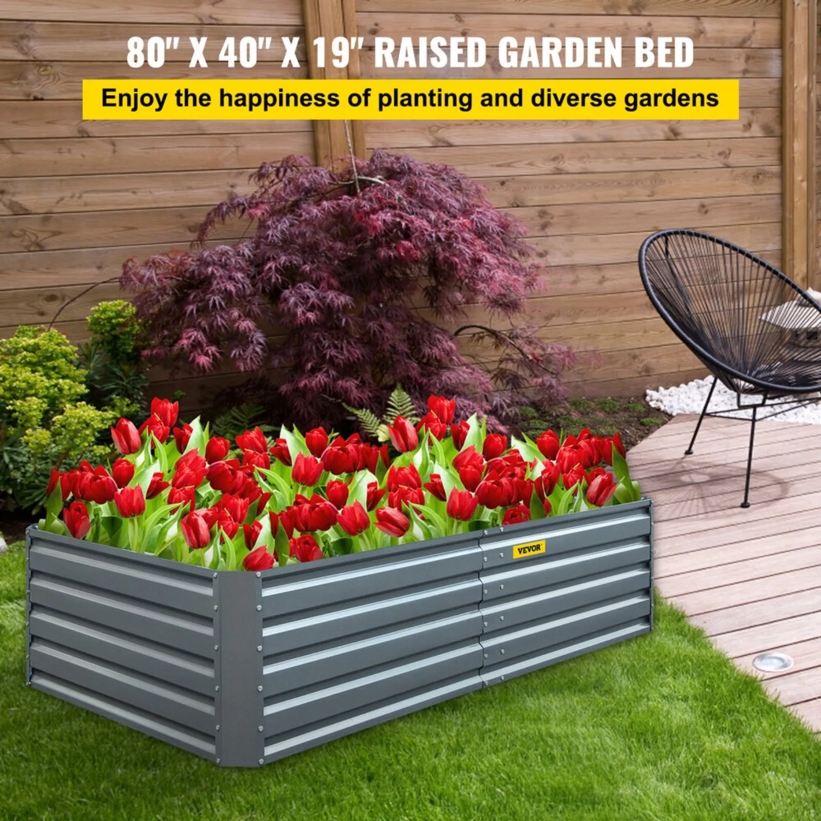 US Galvanized Raised Garden Bed 80