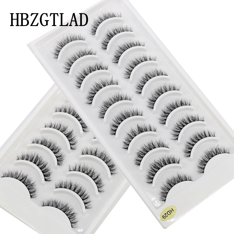 HBZGTLAD 10 คู่ขนตาปลอมธรรมชาติปลอมขนตายาวแต่งหน้า 3d mink eyelashes eyelash extension mink eyelashes สําหรับความงาม