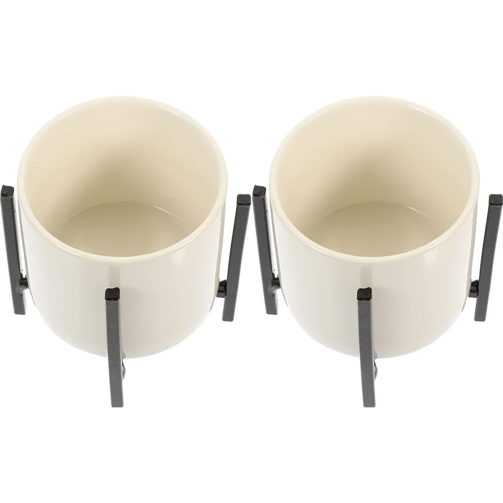 

2Pcs Ceramic Cutlery Holder Utensil Bucket Large Chopstick Spoon Holder with Support Rack Kitchen Organizer Utensil Holders