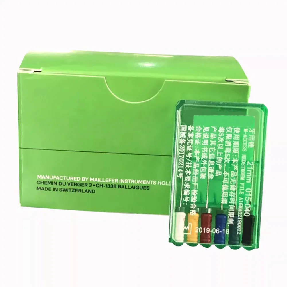 5 صناديق الأصلي Dentsply قناة الجذر K الملفات قابلة لإعادة الاستخدام 21/25 مللي متر قناة الجذر الأسنان إندو K-ملف Mallefer الوصول استعادة الأسنان