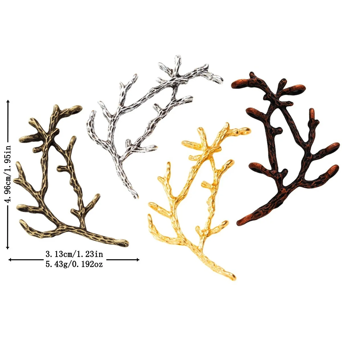 100Pcs Colors Tree Branch Shaped Connectors Necklaces Jewelry Supplies DIY Accessories 50x31mm