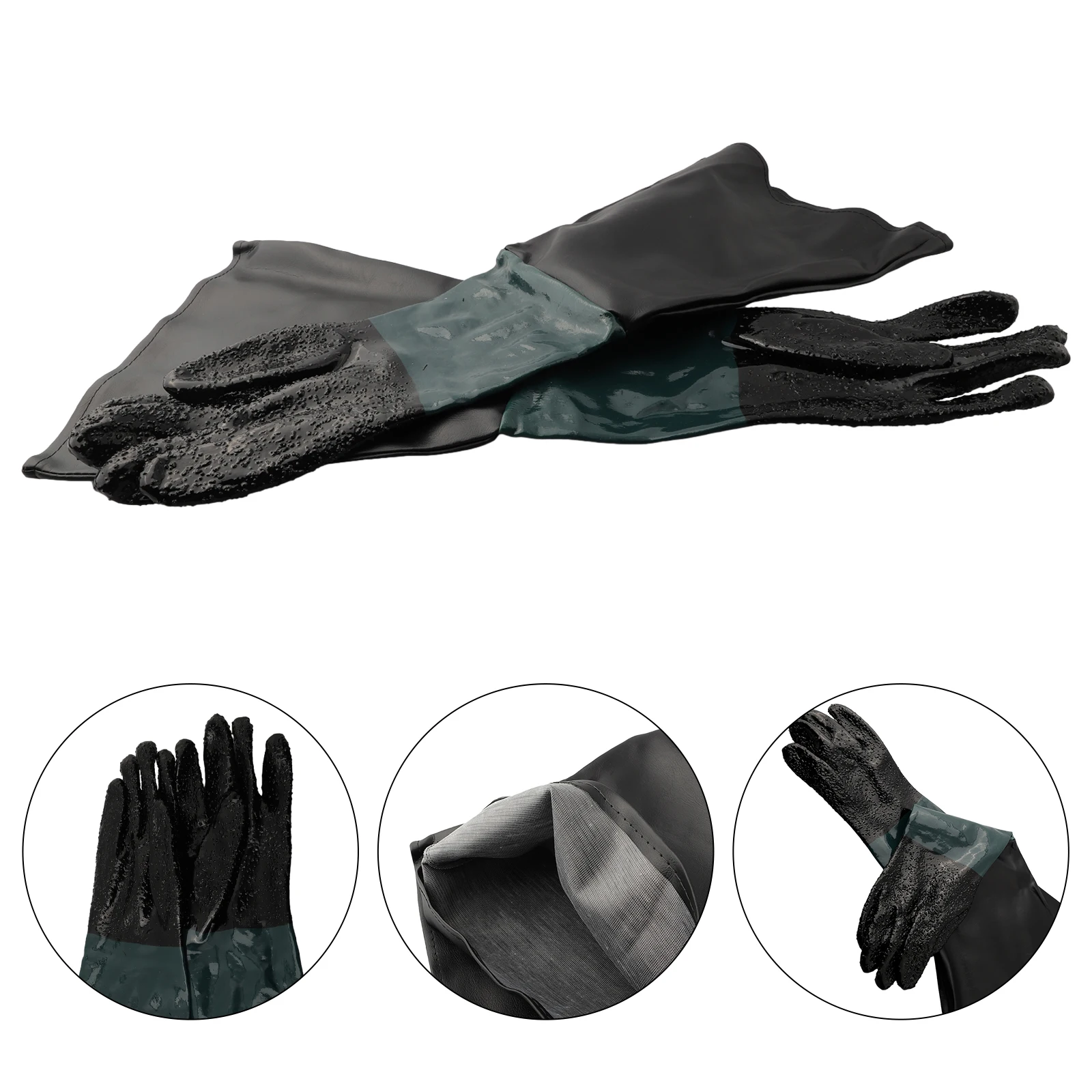 Sandblasting Gloves Sand Blasting Glove For Heavy-Duty Sandblasting Work Gloves 65cm Length High Quality Brand New