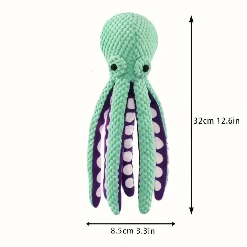 Pet plush octopus toy interactive sound anti-demolition home large and small dog boredom companion dog toy