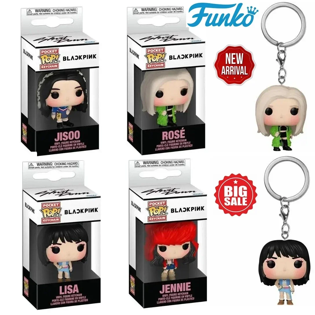 Funko Pop Black Pink Lisa Jisoo Rose Jennie Keychain Action Toy Figures Pocket Pop Keychain Vinyl Figure Collection Model Toys