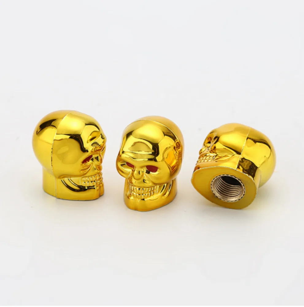 Skull Ghost Car Dust Cover Three Color Eye Tire Valve Cap Tire Valve Cap one piece set