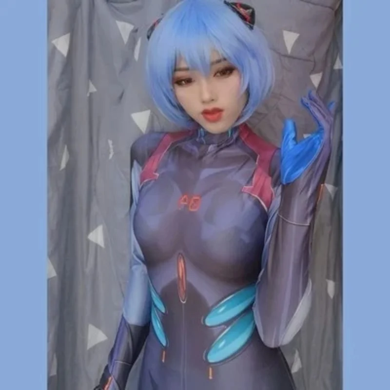 Anime Black Rei 3.0 Cosplay Costumes Girls Woman Jumpsuits Ayanami Rei Zentai Halloween Bodysuit Adults Kids
