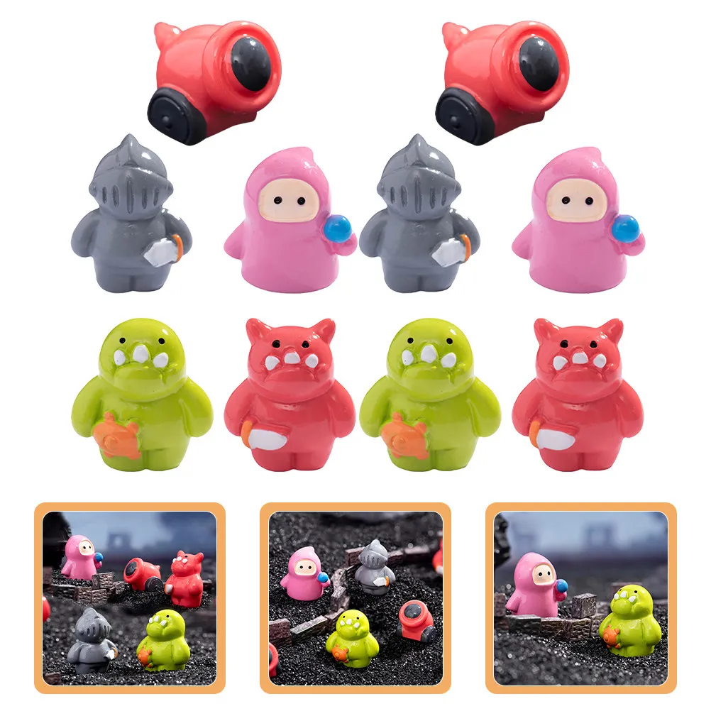 

10 шт. миниатюрных фигурок животных из смолы, милые украшения для микроландшафта, аксессуары для сказочного сада, декор для офисного стола, книжной полки, дома