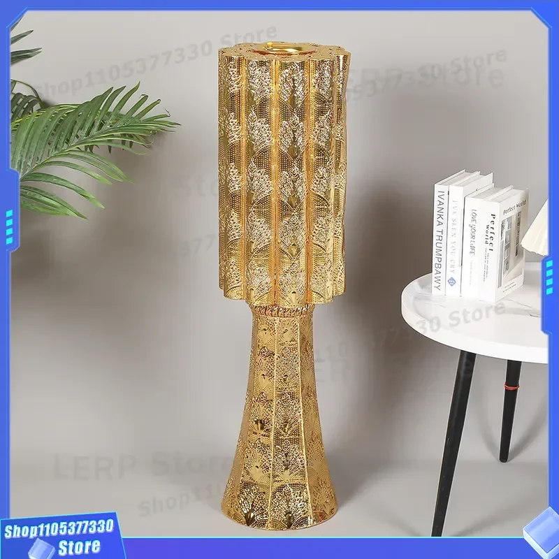 Luxury Gold Plated Metal Alloy Incense Burner with Exquisite Hollow Pattern for Middle East Home Decor Ornament High End