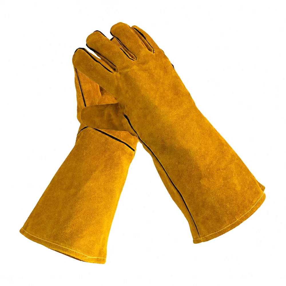 Best Quality Tig Argon Welding Gloves Comfortable Fire-Proof Safety Gloves Latex Coating Cowhide Leather Anti-Slip for Welder