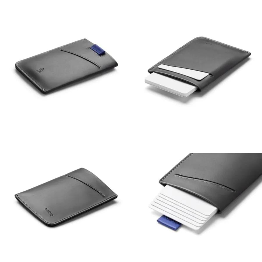 

Card Sleeve Premium Leather Card Holder or Minimalist Wallet, Holds 2-8 Cards or Business Cards, Folded Note Storage