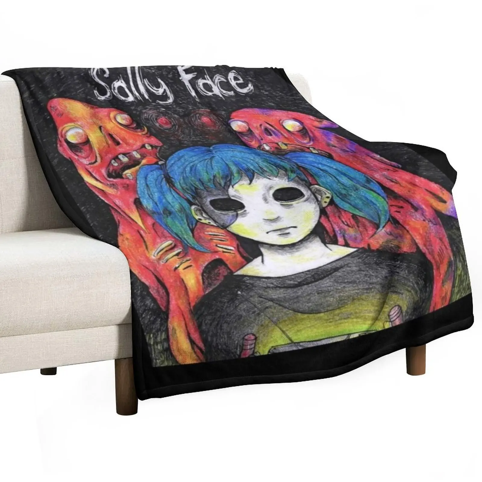 

Sally Face Poster Throw Blanket anime Decorative Beds Luxury Throw Cute Blankets