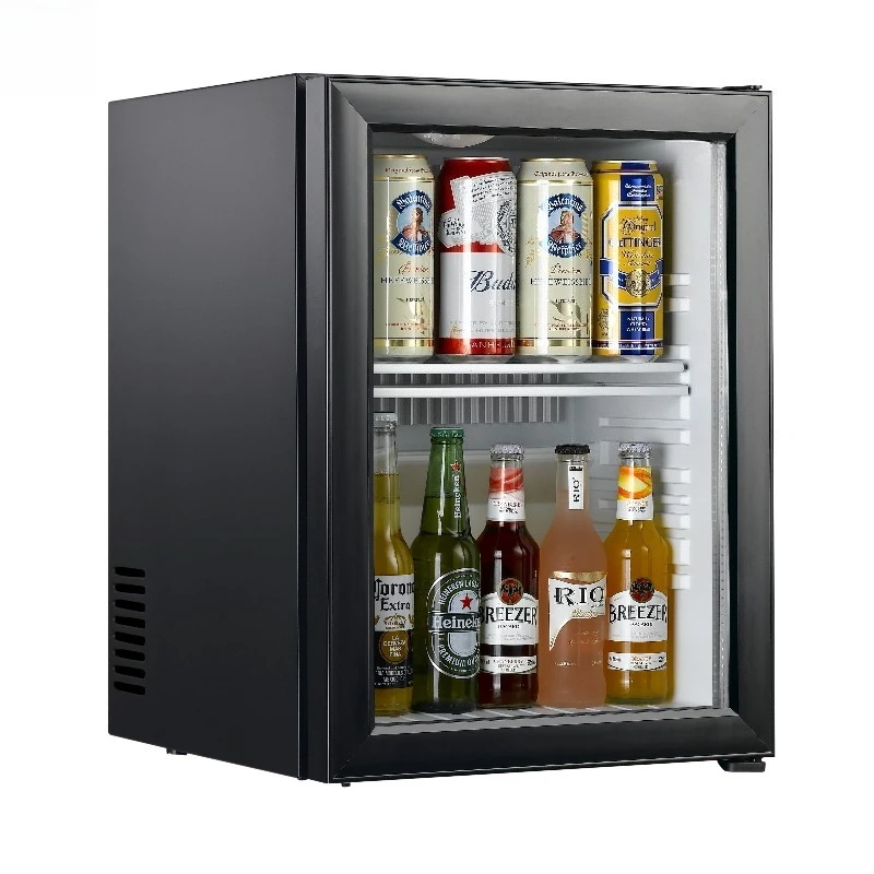 

40L Certified Portable Mini Bar Refrigerator No Frost Air Cooling with Glass Door for Hotels Cars Outdoor Garages