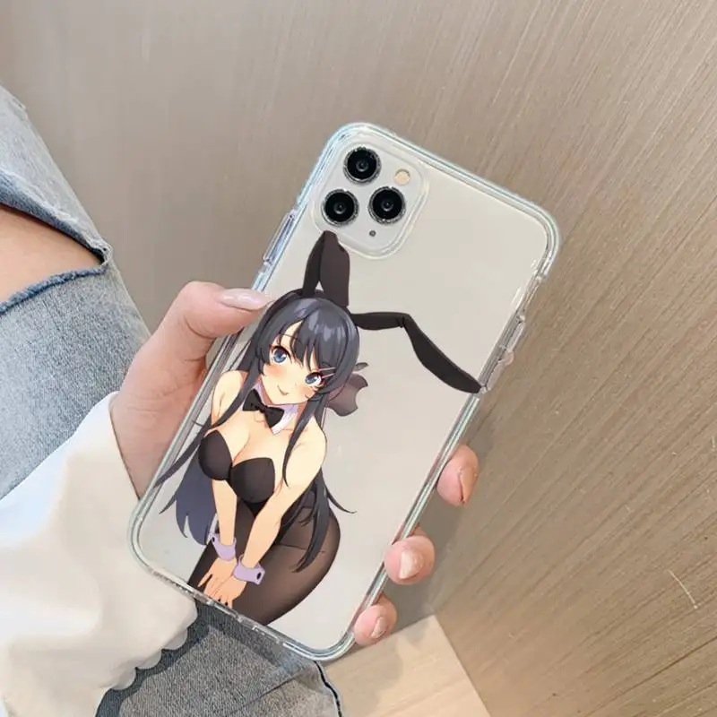 Sakurajima Mai Anime Phone Case For iPhone 13 14 Pro Max XS XR 12 11 Pro 13 Mini 6 7 8 Plus Soft Clear Back Cover