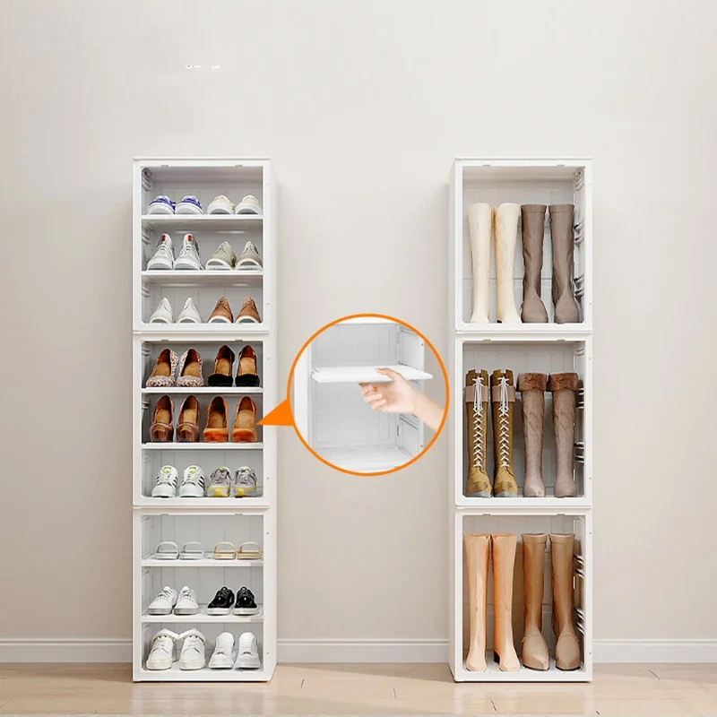 منظمات خزائن الأحذية البيضاء الكريستالية تعرض الرف لتوفير الأحذية الحديثة وحامل الأحذية الخشبي من Zapateros Organizadores