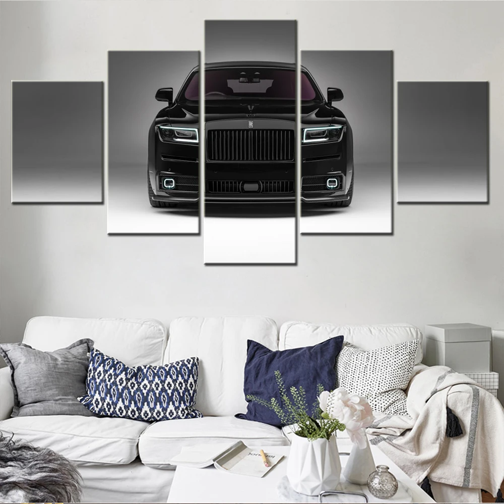 

5 Pieces Canvas Wall Arts CCars Ghost Urban Automotive Wallpaper Wallpaper Interior Poster Artwork For Living Room Bedroom Mural