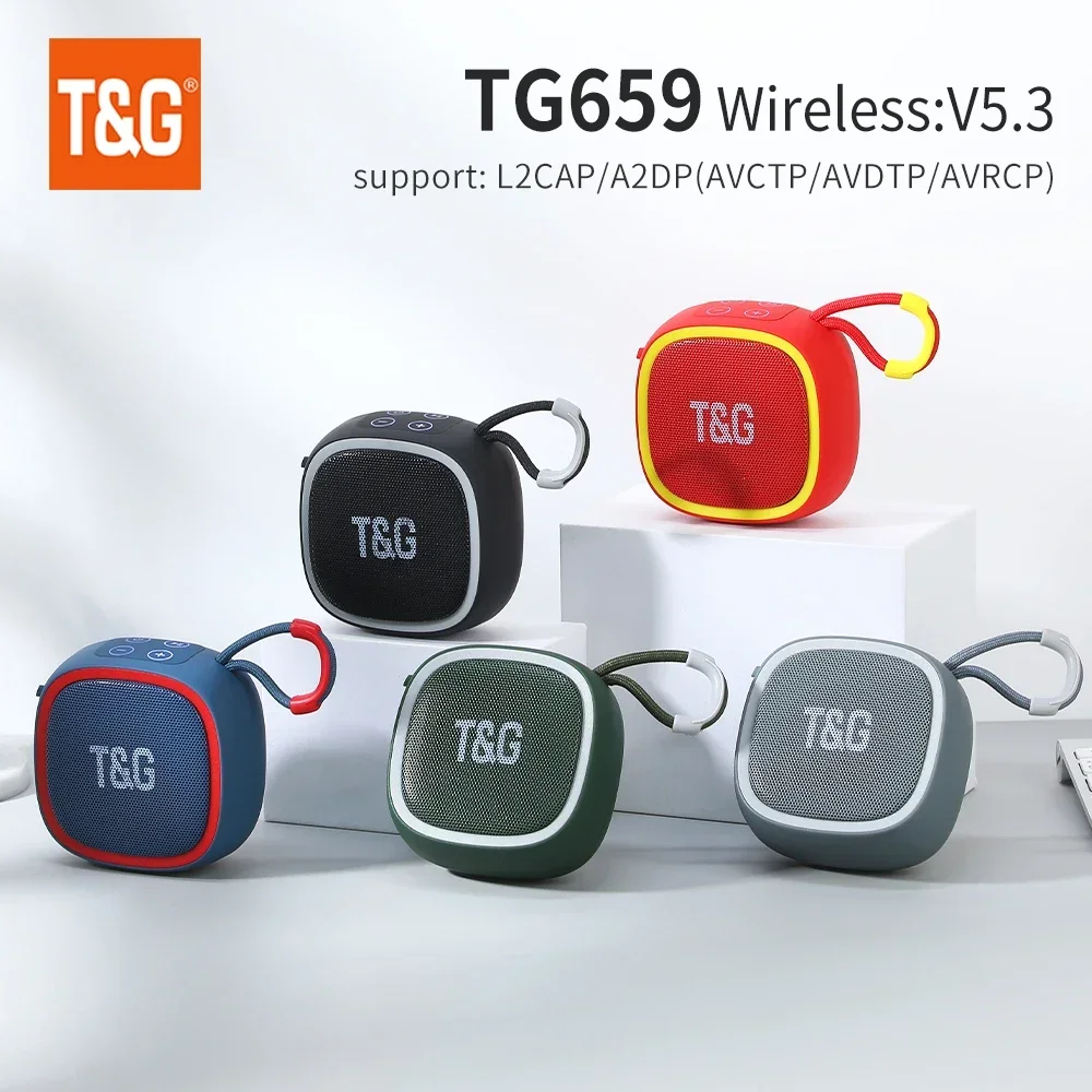 TG659 Mini Wireless Powerful Bluetooth Speaker TWS Bluetooth 5.3 Sound Box HIFI Loudspeaker Support TF Card Radio