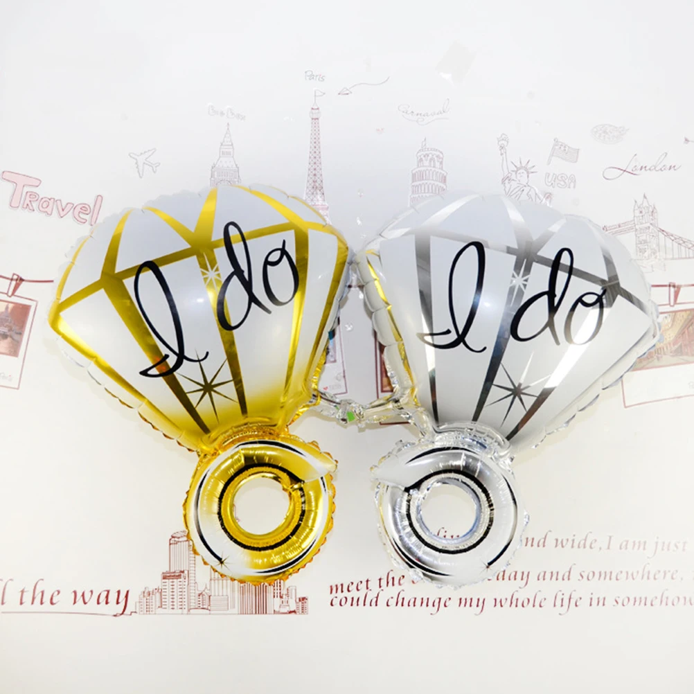 

6 Pieces Couple Diamond Ring Balloon Do Ballons Wedding for Bridal Shower Balloons