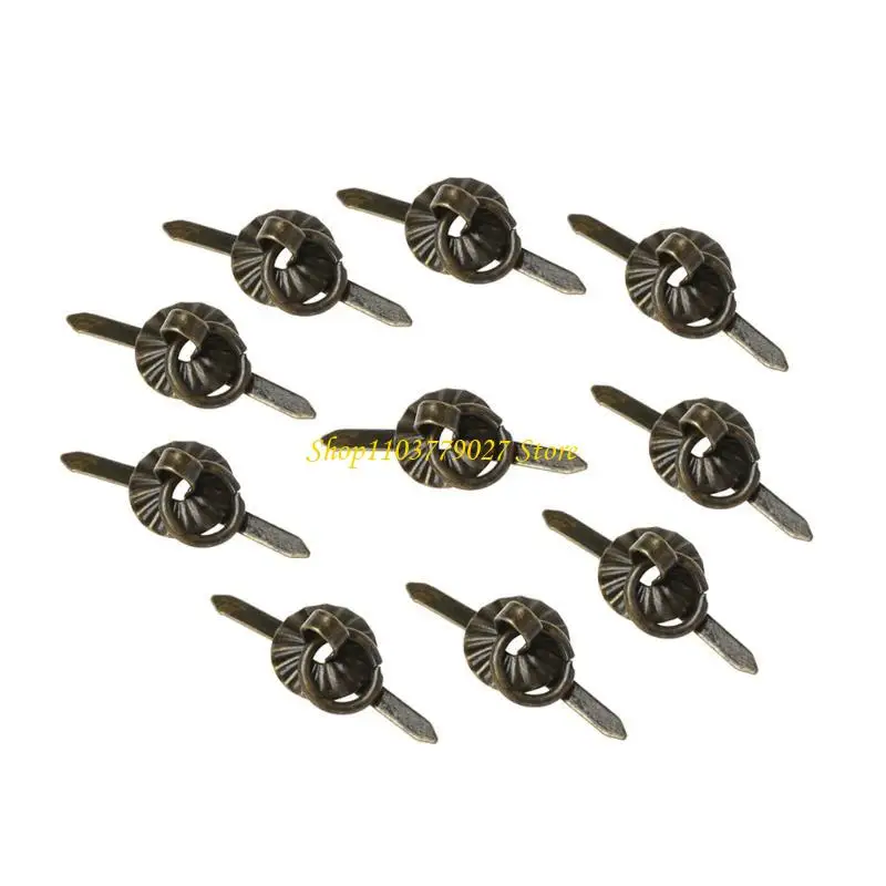 C4DF 10pcs Green Bronze Color Ring Pin Handle Drawer Cabinet Desk Pull Knob Furniture