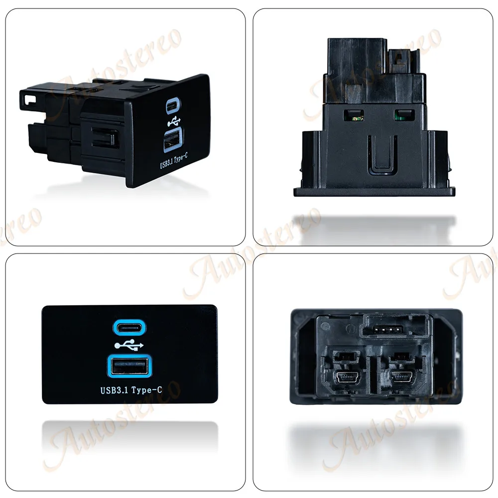 Wireless CarPlay Android Auto USB HUB Auto For Ford Lincoln 2016-2023 SYNC3.4 PD Fast Charging Adapter Connectivity Type C