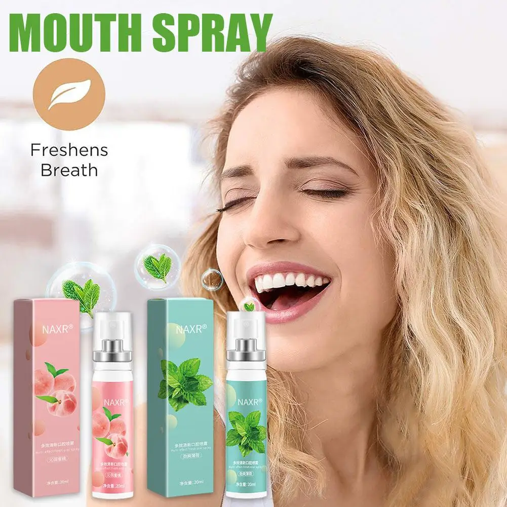 Oral Fresh Spray 20ml Mouth Freshener Oral Odor Treatment Flavor Bad Breath Fruit Peach Oral Persistent Care Oral Litchi Re T7X3