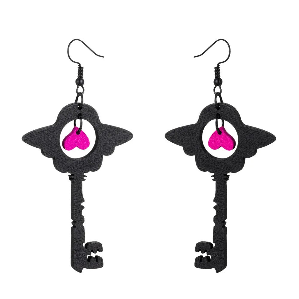 Hazbin-Boucle d'Oreille Classique de Dessin Animé, Même Pendentif Coeur Rose Creux, Bijoux pour GérBest Friends