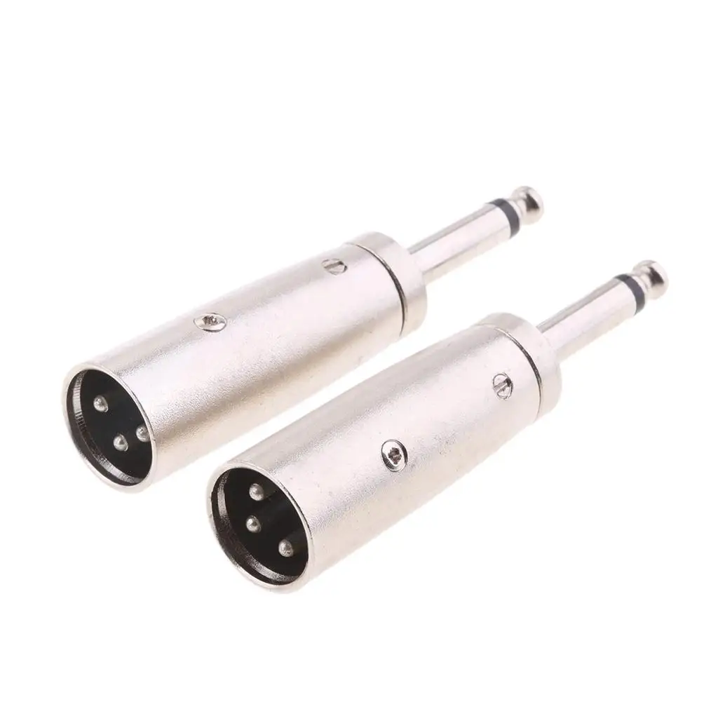 Metal XLR 3 Pin Male to 6.35 Mm 1/4 Male Adapter Converter