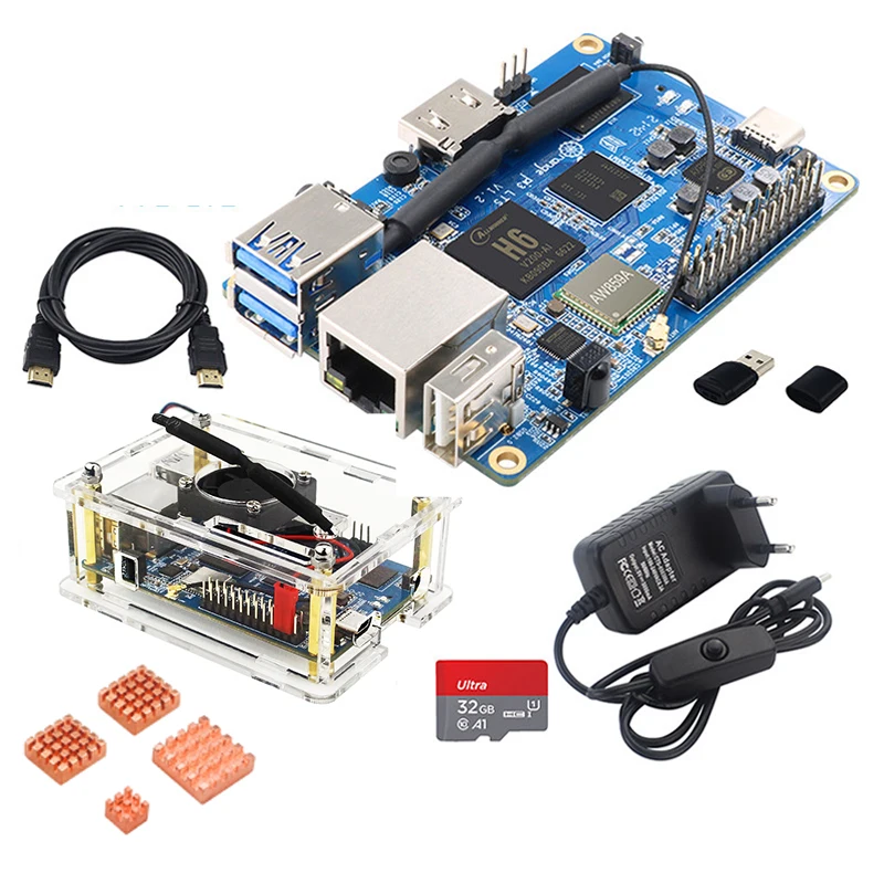 Orange Pi 3 LTS 64Bit 2G RAM LPDDR3 8G EMMC WIFI BT5.0 Gigabit 1.8Ghz AllWinner H6 SoC MiniComputer Android 9.0 Ubuntu Debian OS