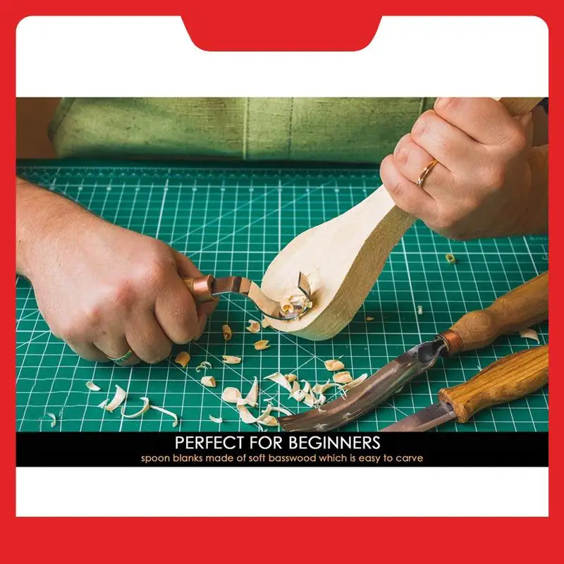 2-pack houtsnijwerk lepel blanco walnoot onvoltooide houten ambachtelijke whittling kit voor beginnende kinderen totale lengte ongeveer 16,1 cm