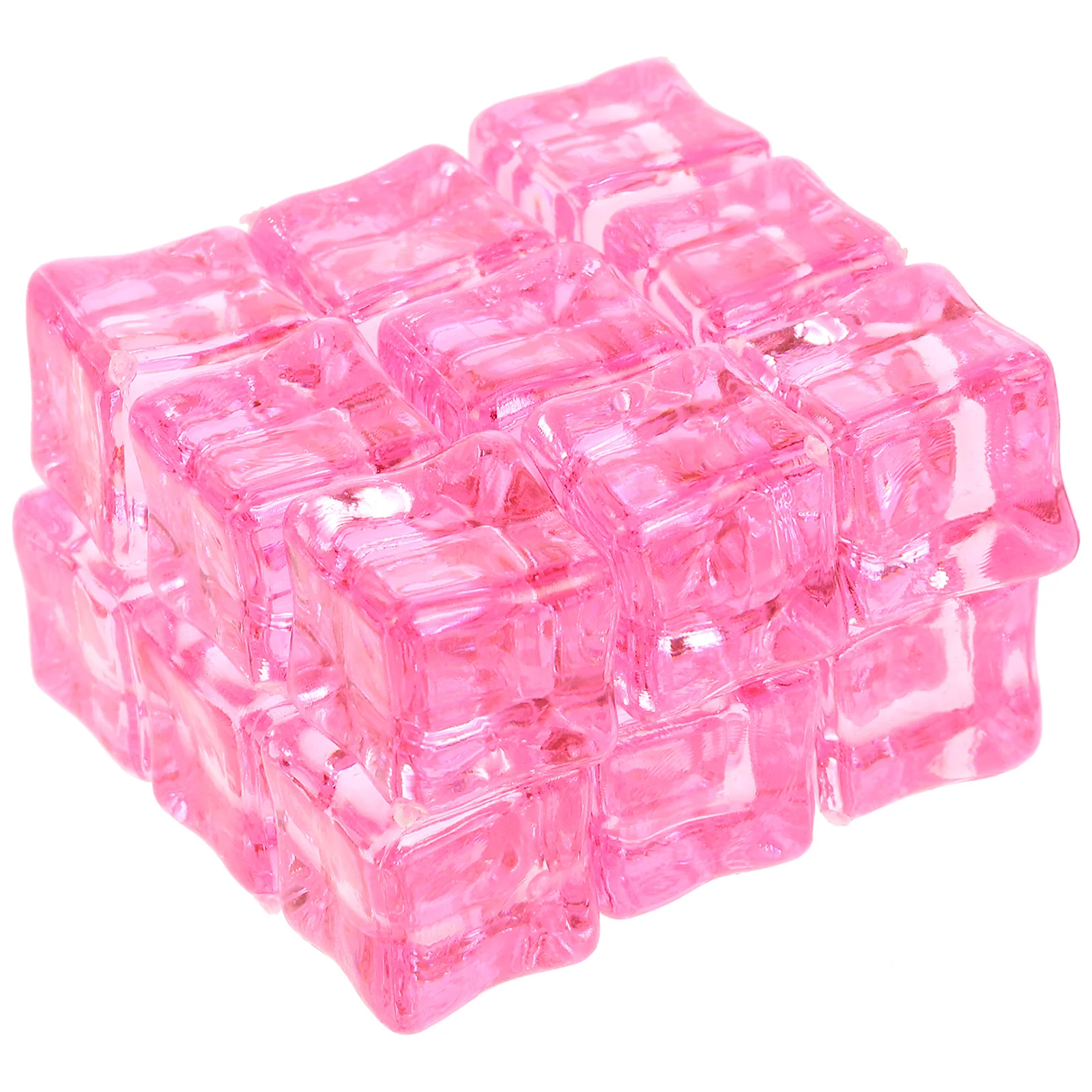 

50pcs Ice Cubes 18mm Square Plastic Decor Reusable Washable Bright Color Transparent Ice Cubes Fish Tank Props