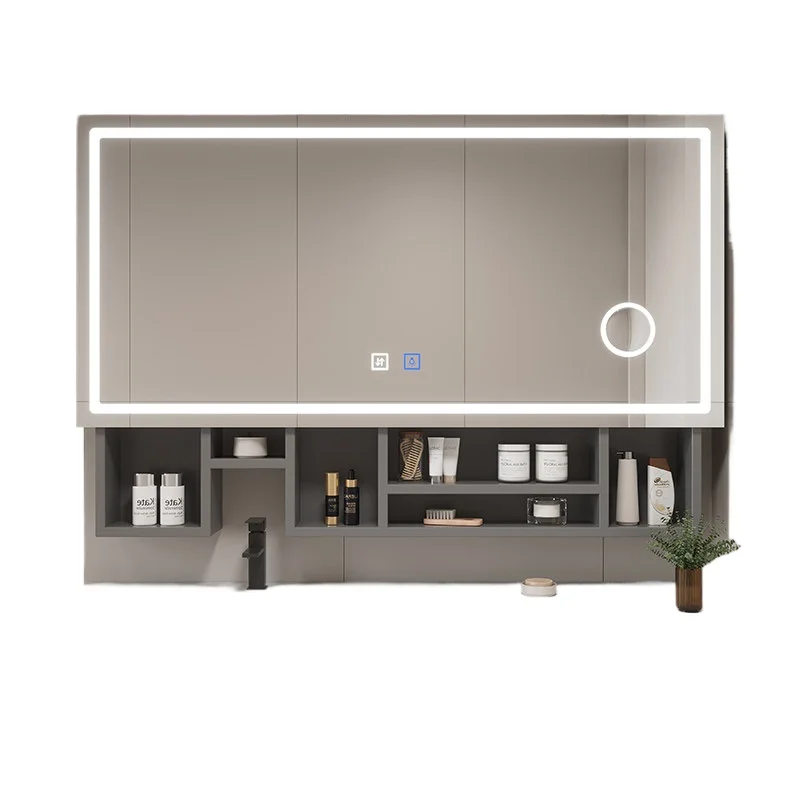 Intelligent Voice AI Electric Lift Anti-pinch Stainless Steel Mirror Cabinet Bathroom Intelligent Storage Intelligent Mirror