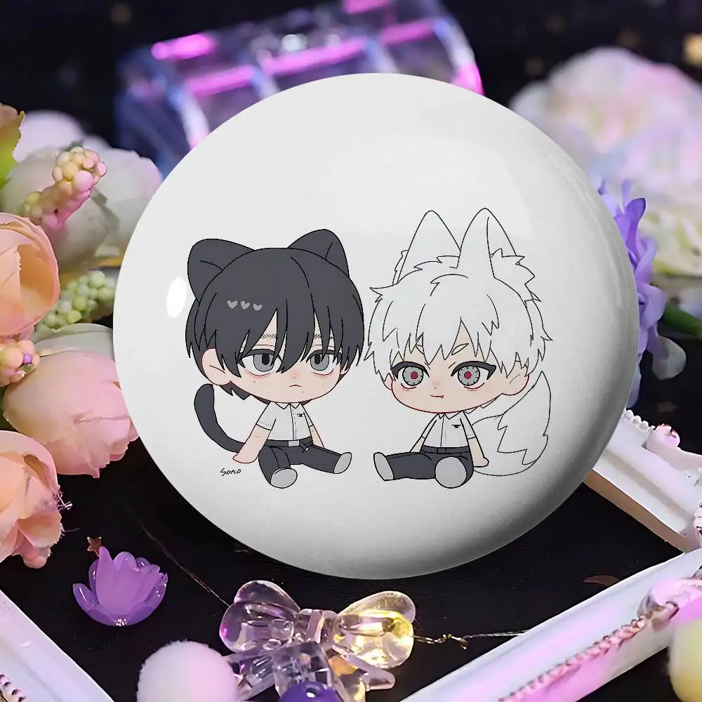 Anime The Summer Hikaru Died Anime Round Laser Badge Cartoon Brooch Clothes Backpack Accessories Lapel