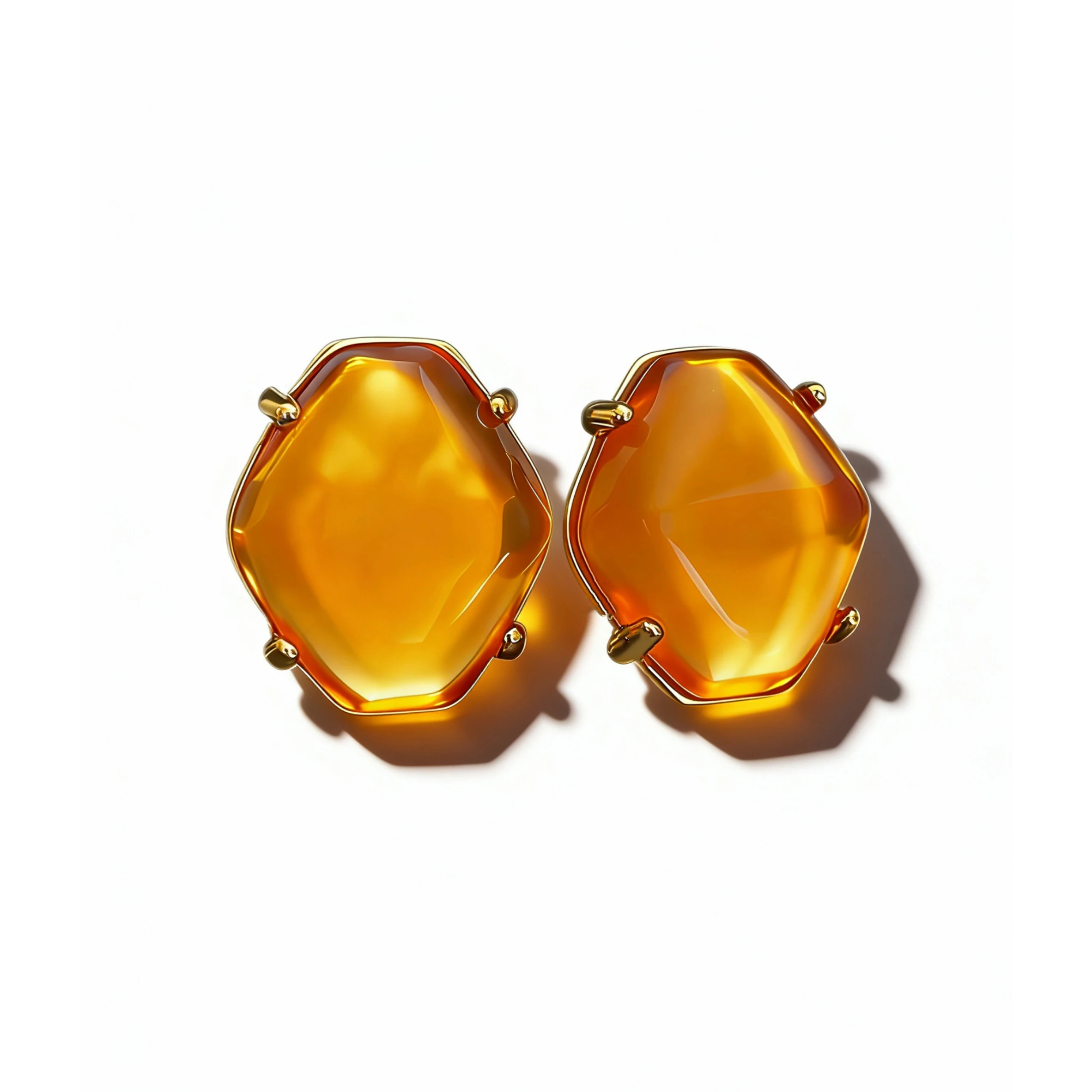 

Vintage Orange Transparent Glass Acrylic Geometric Earrings Ear Clip Women Europe America Designer Jewelry