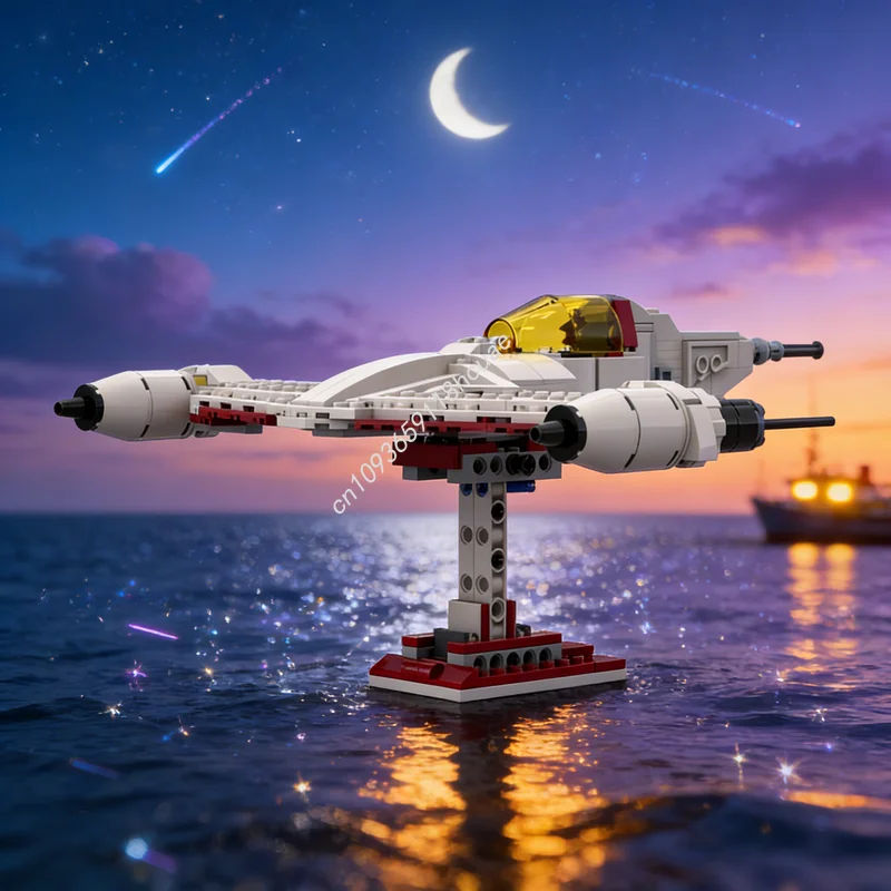 

295 деталей MOC Star Battle N 1 Nabo Starfighter, конструктор, модель для сборки, игрушка для самостоятельной сборки, креативный подарок на Рождество