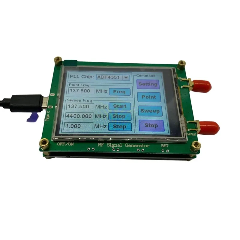 ADF4350 / ADF4351 Frequency Synthesizer | Point Frequency Sweep, PC Controllable