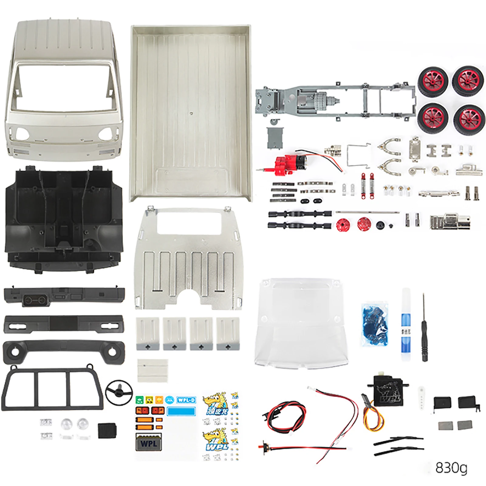 Assembly Car Small Truck Metal Chassis RC Car Flat Running Drift Metal RC Truck DIY Modified Toy 1:10 RC Truck for WPL D12KS