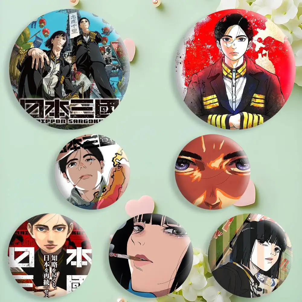 

Nippon Sangoku Button Pins Backpack Clothing Decor Brooch Badge Jewelry Gifts for Kids