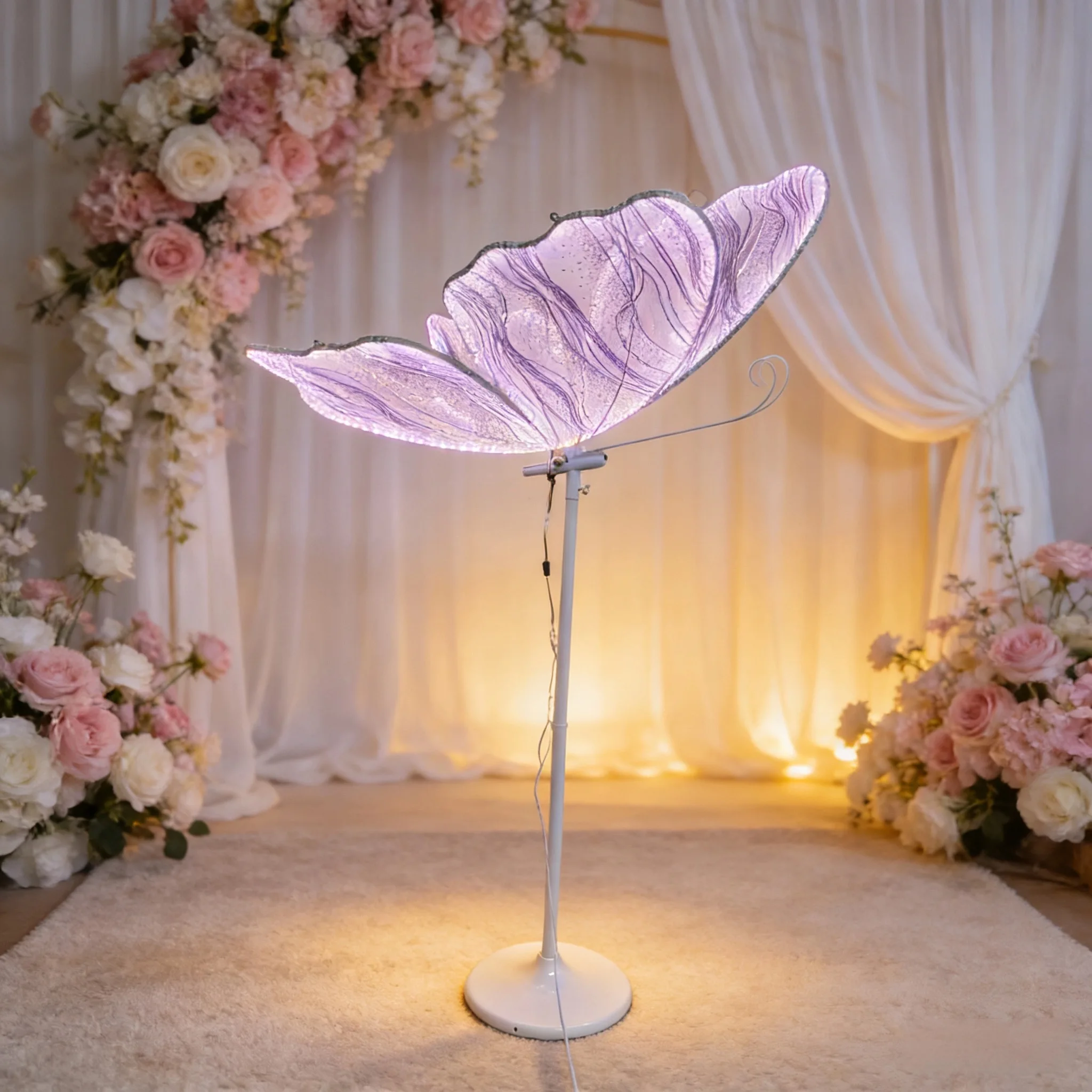 Pink Butterfly Wedding Decor Lighting Romantic Creative LED Butterflies Lamp for Kids Room Valentine's Day Holiday Decor Light
